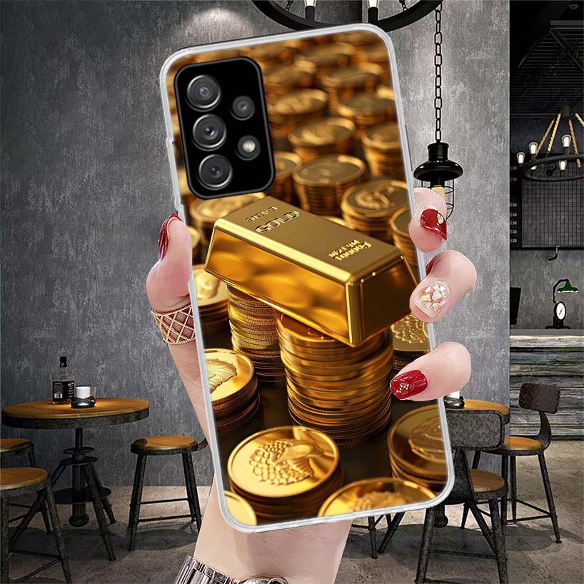 Fine Gold Pattern Printing Soft Phone Case For Samsung Galaxy A13 A14 A15 A16 A17 A53 A54 A55 A56 A57 A33 A34 A35 A36 A37 A23 A2