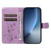 For Honor Magic8 5G PU Leather Cases Flower Pattern Wallet Stand Phone Cover with Strap -  Light Purple