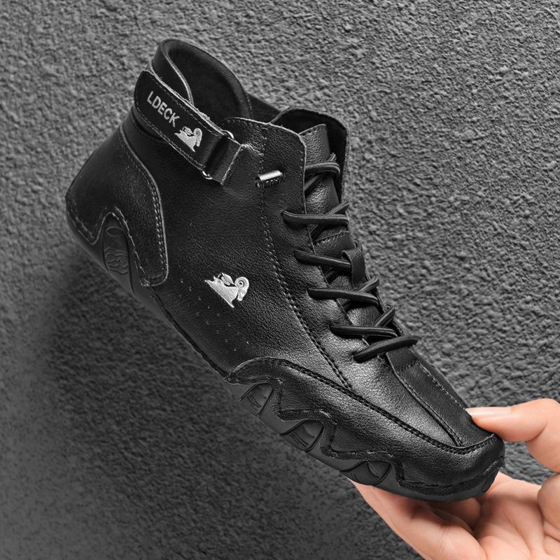 LDECK large size octopus men's shoes high top men's and women's sports and leisure shoes top leather Martin boots