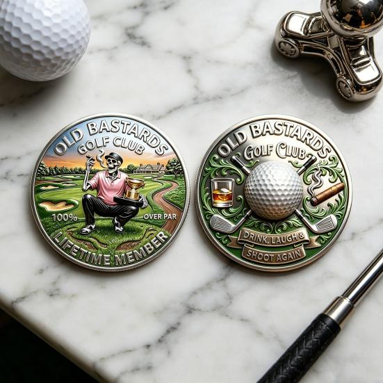 Commemorative Golf Coin Old Bastards Golf Club Member Coin Metal Badge