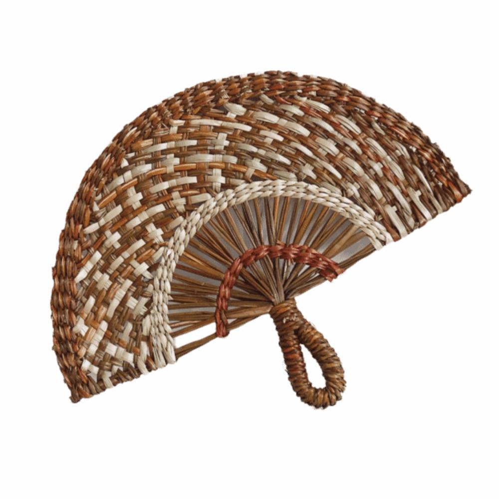 

Colorful Decorative Handmade Fan Bohemian Manual Paddle Fan Vintage Hand Braided Fan Bedroom Decor Style 4
