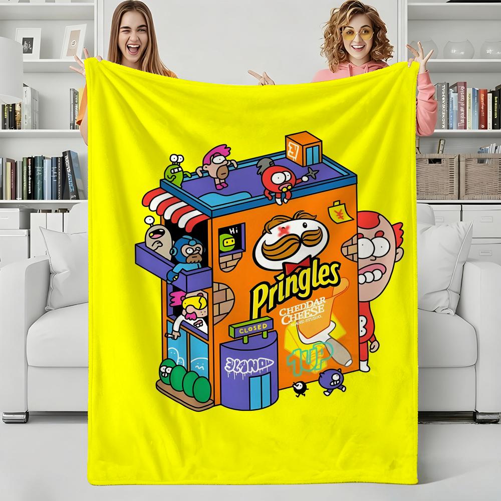 Snack P-Pringles Wurf-Flanell-Decke Perfekt für Sofa Büro Bett Reise Schlafen Lesen Entspannen Camping Ganzjahresnutzung