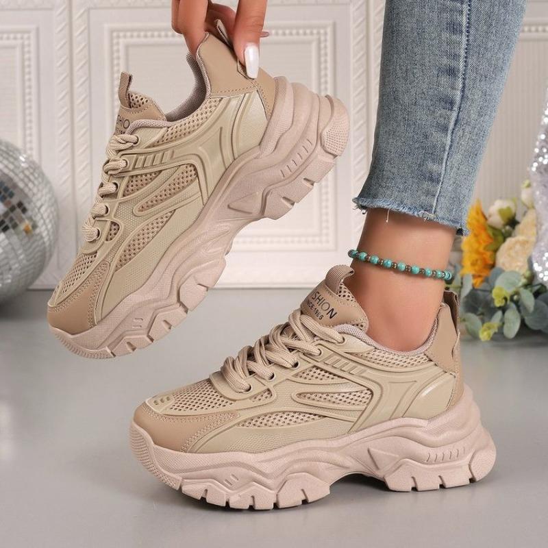 Fashion Retro Chunky Platform Sneakers for Women Spring Autumn Plus Size Breathable Sports Shoes Woman Thick Bottom Vulcanizd Shoes
