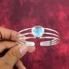 Mystic Topaz Bangle Gemstone Jewelry, 925 Solid Sterling Silver Adjustable Chain Bangle, Gift For Women Handmade Bangle