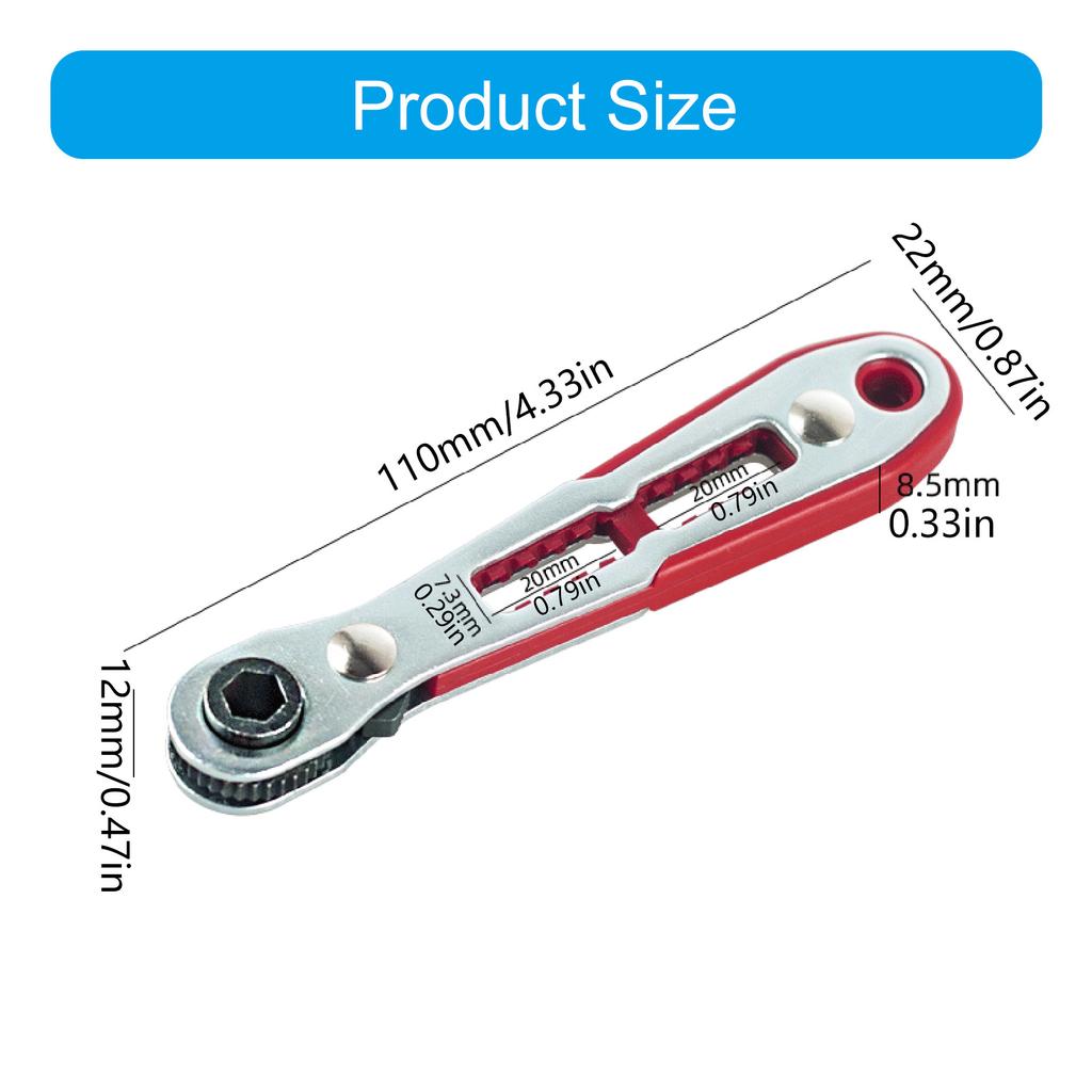 1Pc Mini Manual Bidirectional Ratchet Hex Screwdriver Wrench Multipurpose Magnetic Right Angle Flat Head Socket Tool