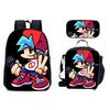 New Friday Night Funkin Backpack Three Piece Set Black Friday Korean Version Student Backpack Ice Pack Pencil Case Dropshipping