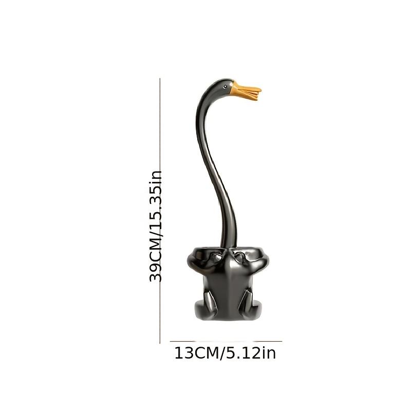 Goose-shaped Toilet Brush with a Frog Base, Can Be Wall-mounted or Placed On the Floor