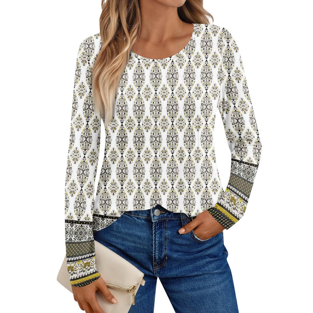 Cămăși cu mânecă lungă pentru femei, tricouri grafice, topuri de bază casual, pulovere