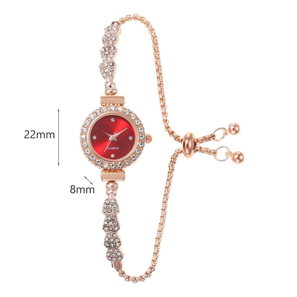 Women's Diamond Watches Bracelet Round Dial Chain Link Bracelet Analog Bangle Wrist Watch Eting and Dating Office