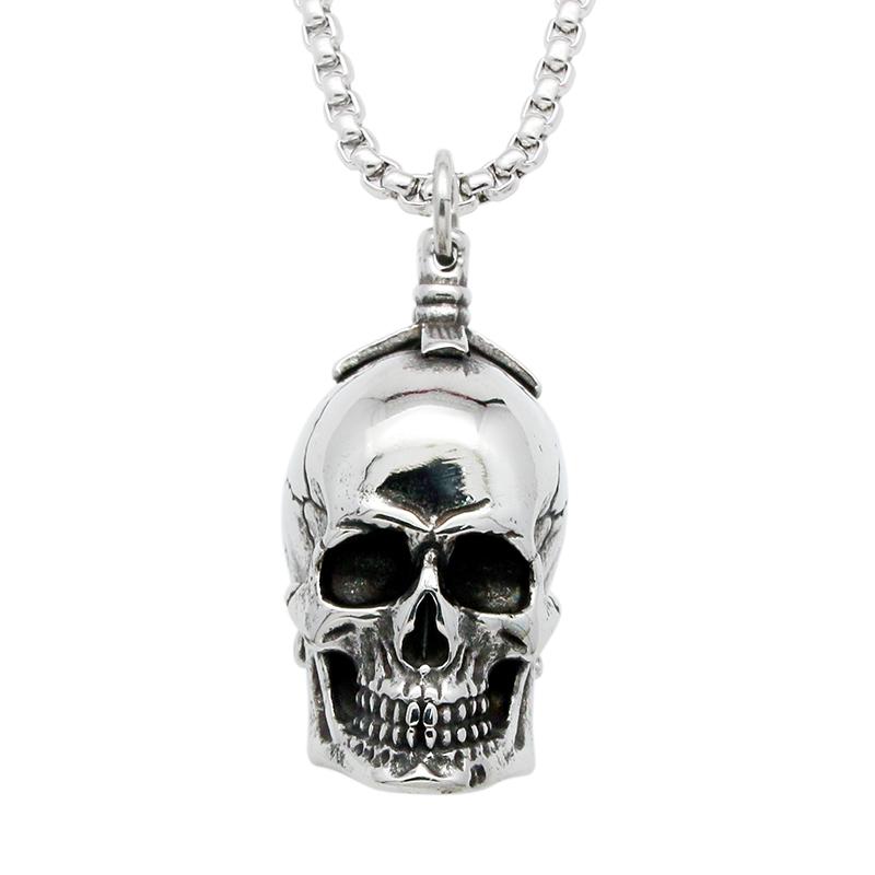 Punk Skull Pendant Necklaces For Women Men Gothic Hip Hop Skull Skeleton Clavicle Necklace Halloween Jewelry Gifts