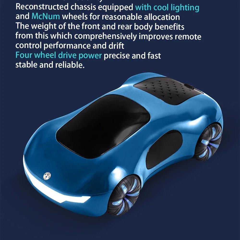 Non-Toxic 2.4G 1/18 Rc Car Toy With Spray Light Kids Light-Controlled Remote Watch Control Stunt Drift Car Remote Control Toys For Children