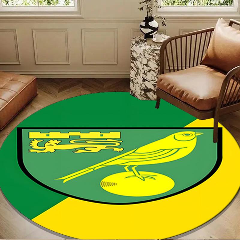 Nor-wich Football Club Crest Round mat Home Decor, Chair rug For livingroom,Bedroom, doormat home decor Birthday Gift Christmas Gifts