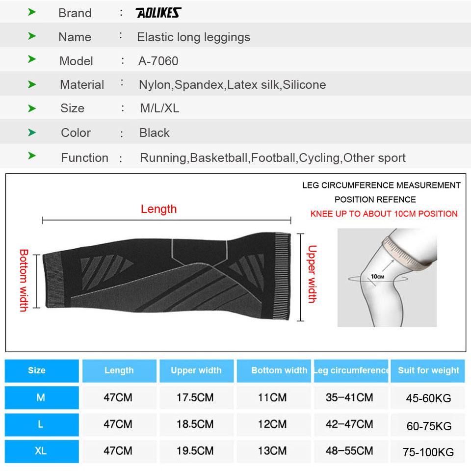 Aolikes Long Leg Compression Sleeves Knee Support for Basketball Football Pain Relief Full Leg Sleeve Brace
