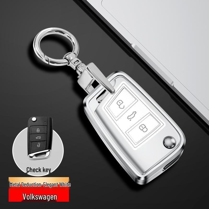 Volkswagen Car Key Case for Lavida, Bora, Tiguan, Santana, Sagitar, Polo, Jetta - Aluminum Alloy Cover
