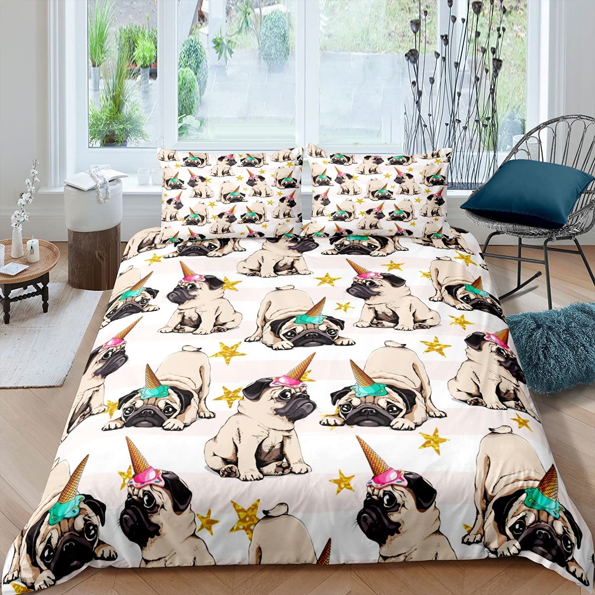 

Dolphin Comforter Cover King Dimension Size Charming Unicorn Bedspread Cover Cartoon Animal Printed Pattern Bed Cover Package Blue Ocean Beach Theme EU single(135x200cm)