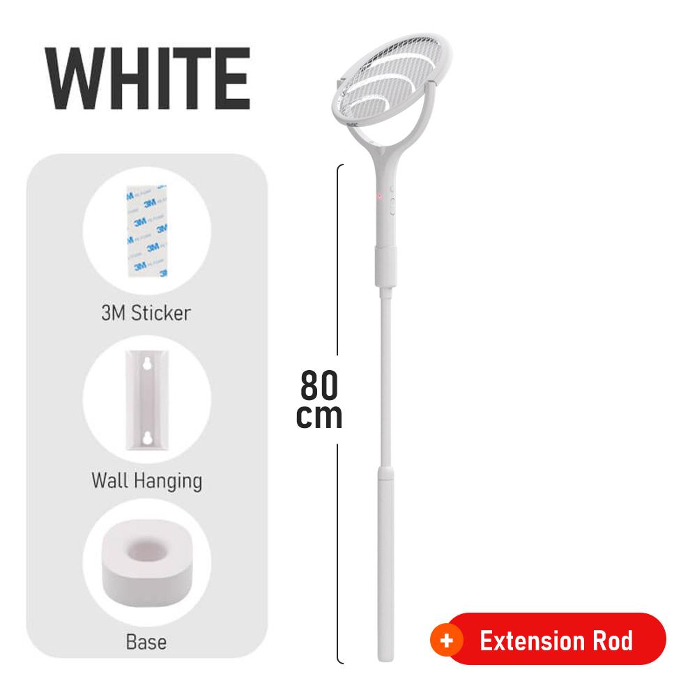 90 Degree Rotatable Mosquito Killer Lamp Electric Shocker UV Light Bug Zapper Trap Flies Summer Fly Swatter With Extension Rod