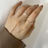 Korean Retro Style Adjustable Zircon Chain Ring for Women