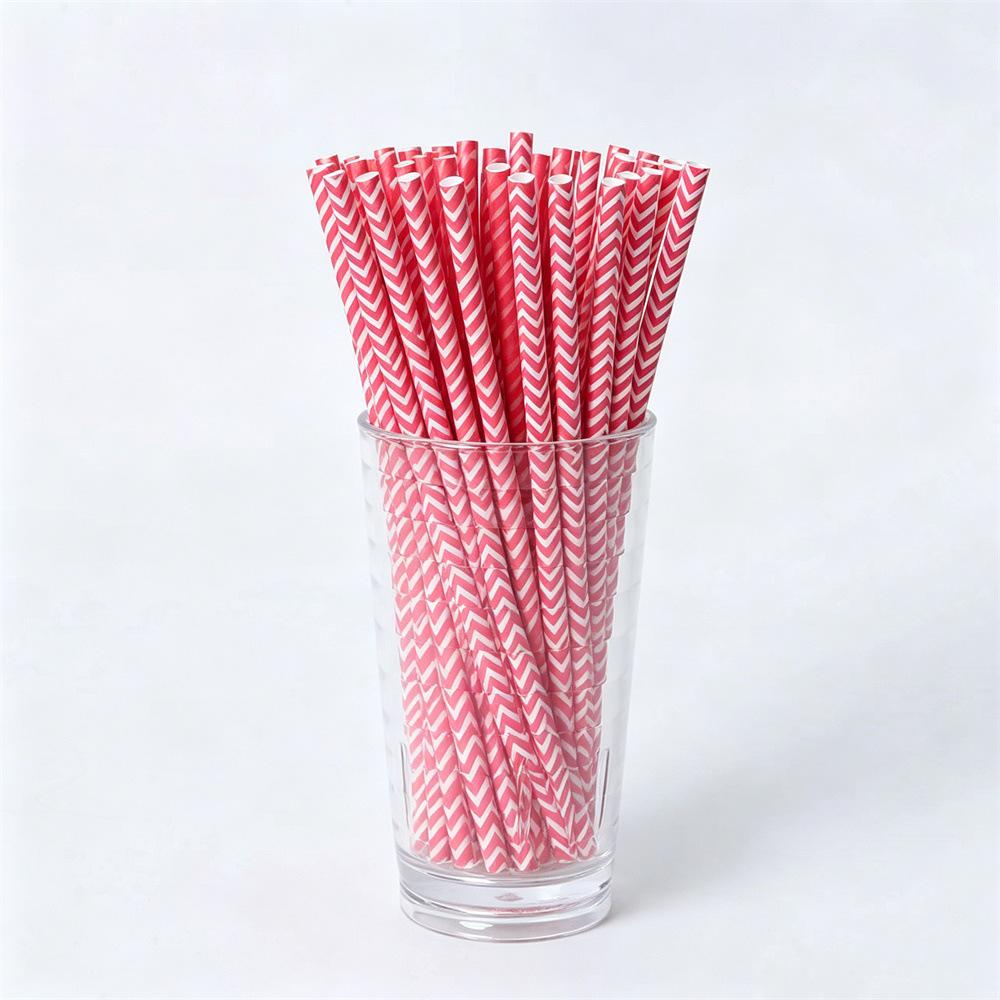 Colorful Biodegradable Paper Straws for Parties and Cocktails