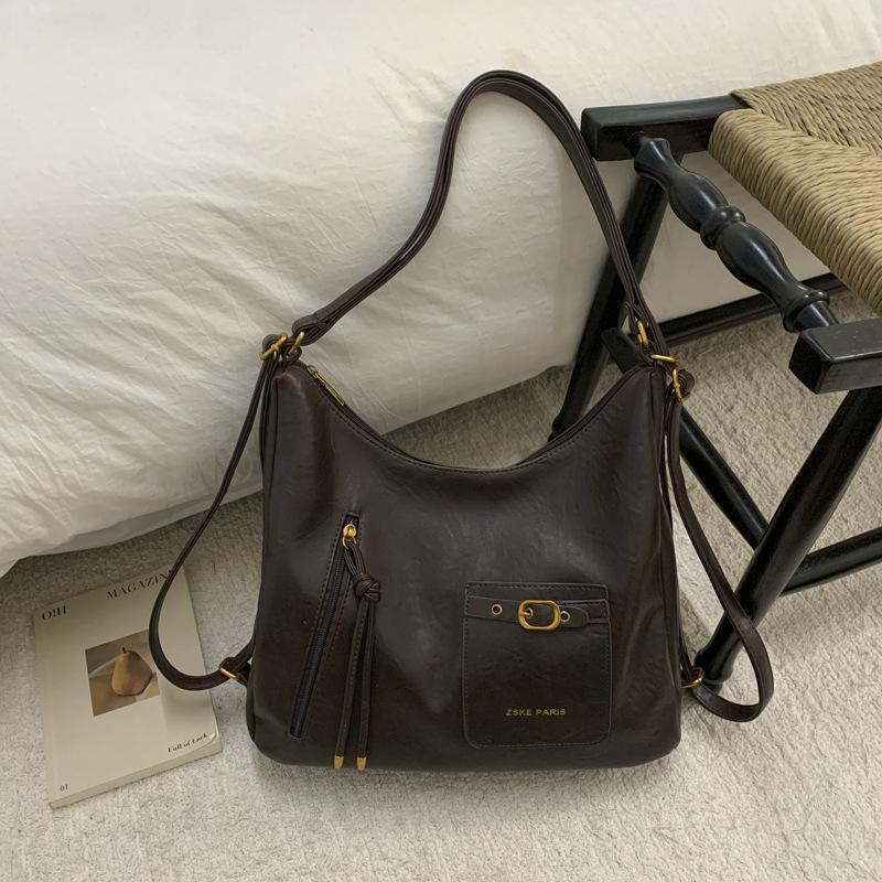 Стильная, простая и повседневная сумка-тоут большой вместимости, женская, осенне-зимняя, новая модная, для поездок на работу, высокоценный рюкзак