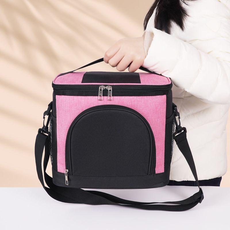 10L Portable Lunch Bag Food Thermal Box Durable Waterproof Office Cooler Lunchbox with Adjustable Shoulder Strap Insulated Case
