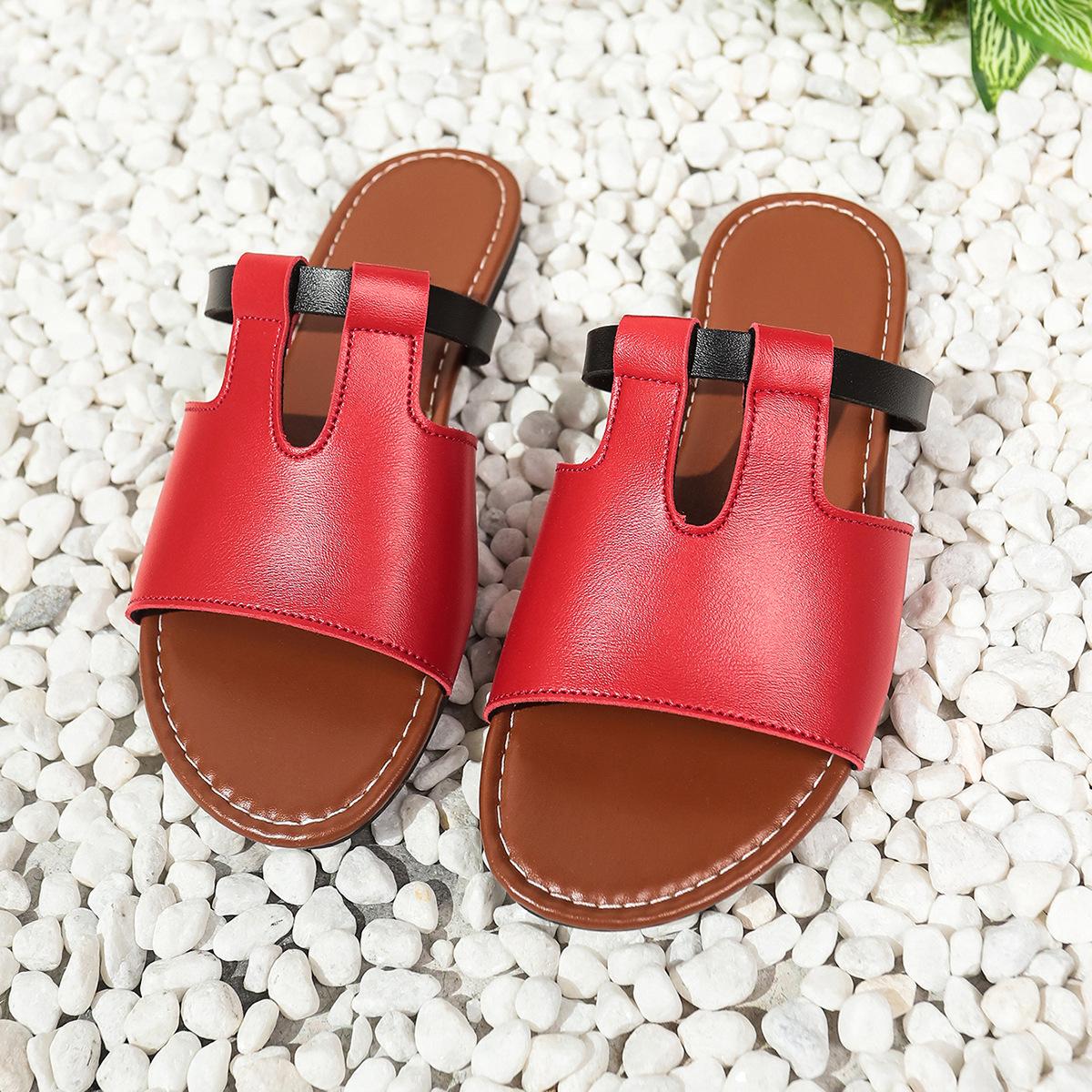 

Летние удобные женские тапочки большого размера с персонализацией, с перфорацией в виде слов, темпераментные, повседневные, крутые, на плоской подошве, с открытым носком, обувь для мамы 36 красный