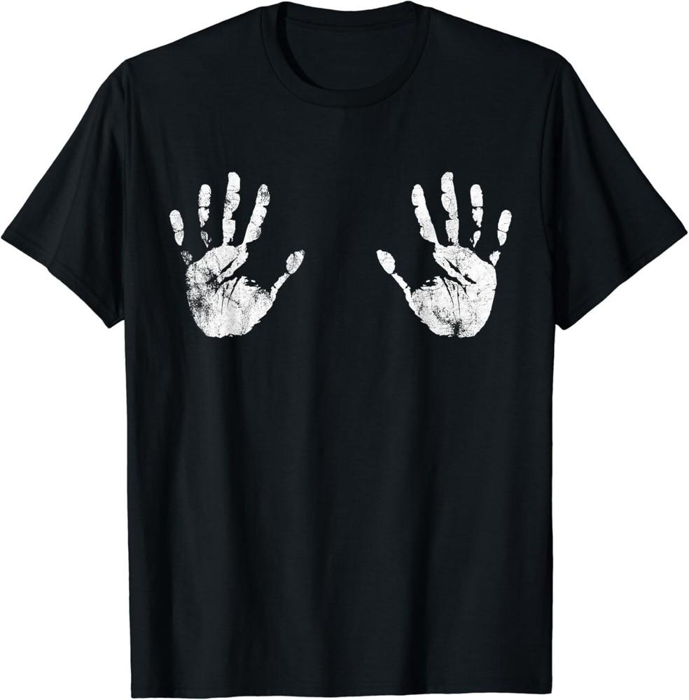 

Two Paint Handprints Chest Boobs Tee Gift Unisex T-Shirt 4XL