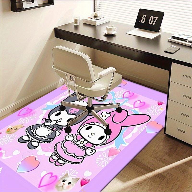 Office Rug Kuromi, My Melody Anti-Slip Rug, Machine Washable for Living Room, Bedroom, Office, Multiple Sizes, Bedroom Mat, Decorative Mat, Durable Ma