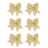 6pcs Glitter Bow Ornaments Multifuntional Party Accessories Xmas Decorative Glitter Ties for Valentine Day Wedding