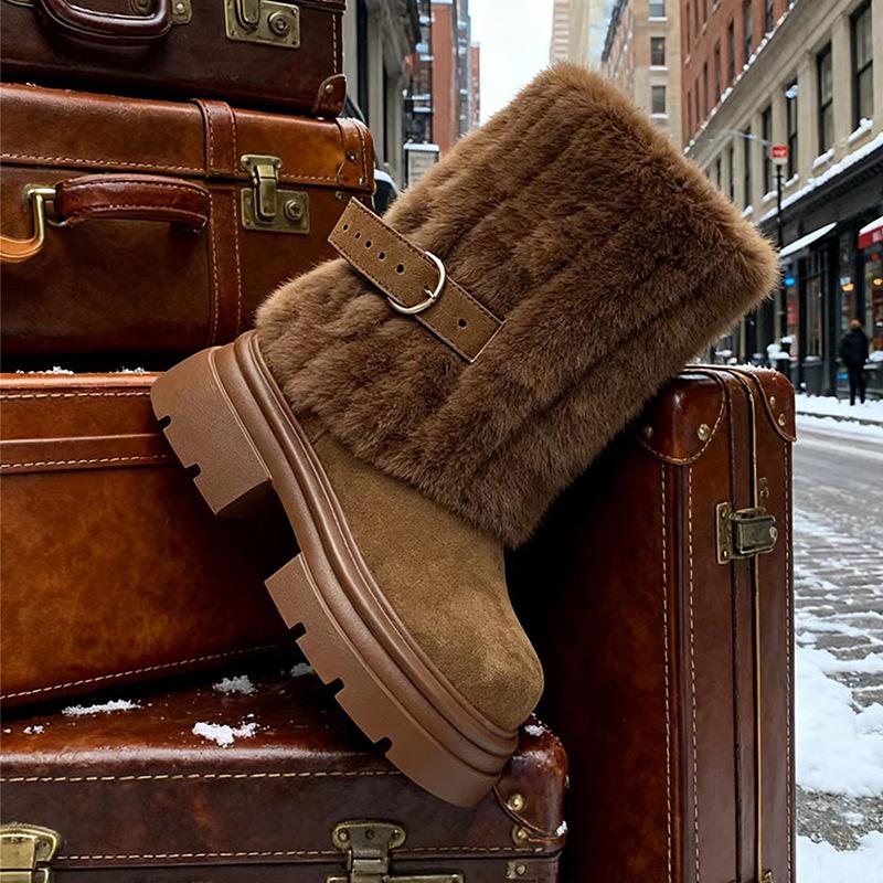 

Женские зимние теплые меховые ботинки до середины икры большого размера на мягкой подошве с увеличением высоты, меховые нескользящие зимние ботинки, плюшевые ботильоны, спортивные хлопковые ботинки для улицы 40 хаки