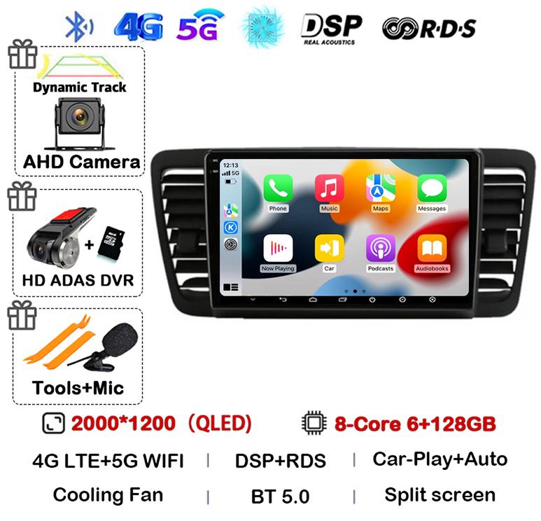 Android 14 Auto Carplay 4G+WiFi For Subaru Outback 3 Legacy 4 2003-2009 Car Radio Multimedia Video Player GPS 2din DVD Head Unit