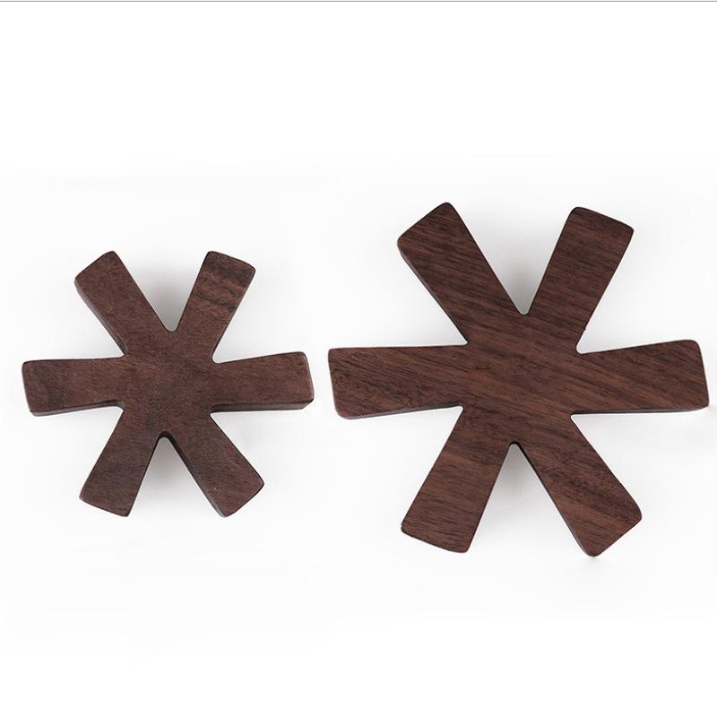 Wooden pot cushion creative snowflake insulation pad dining table kitchen dining bowl cushion casserole anti-scalding plate pad