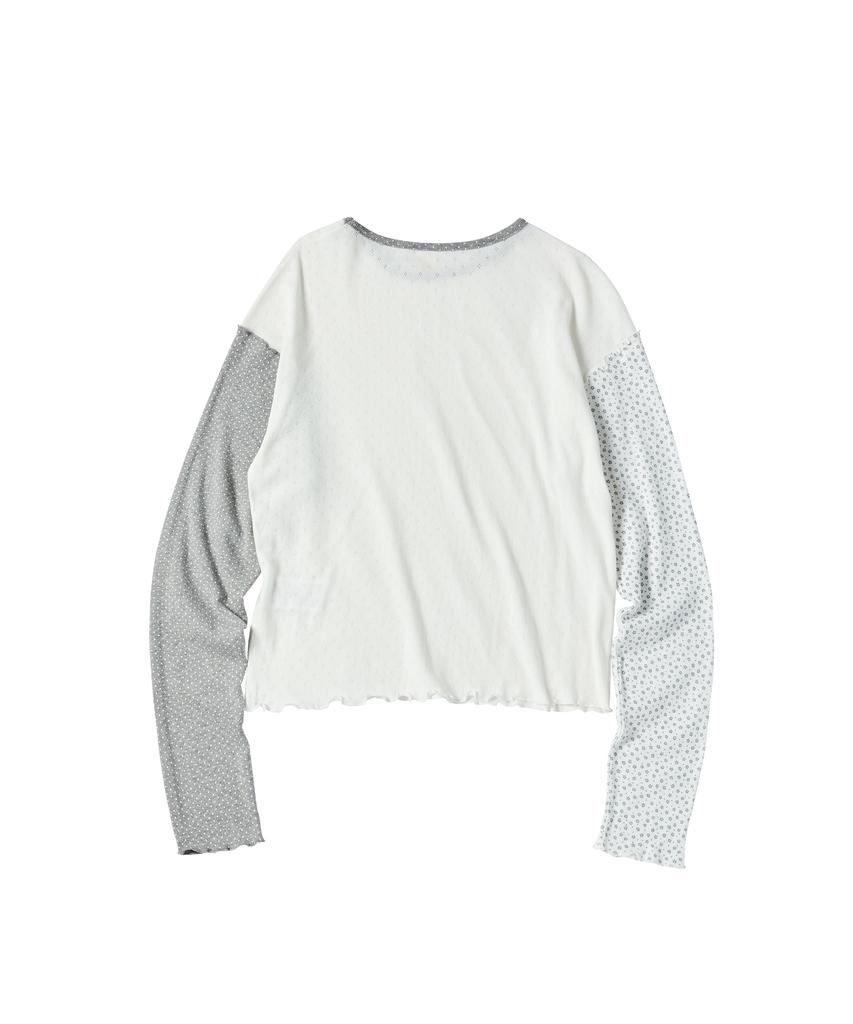 COMONINOZ W Flower Dot T-Shirt [Ivory]