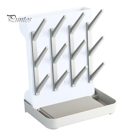 

Сушилка для детских бутылочек с устойчивым основанием, многоуровневая конструкция, экономящая место, вертикальная сушилка для бутылочек, поддон для слива серый