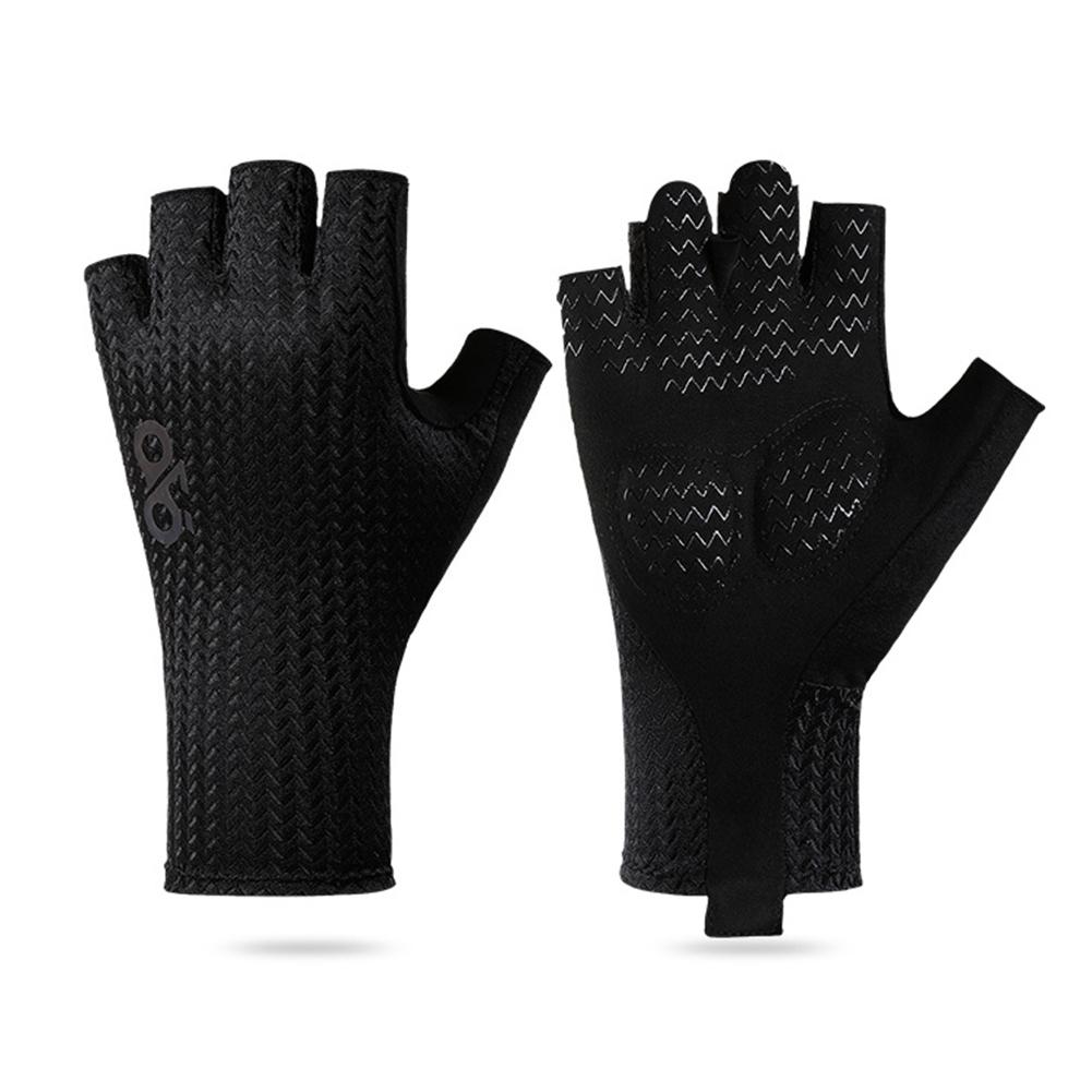 

Half Finger Cycling Gloves Summer Breathable Ultralight Road Bike Gloves Anti-Slip Silicone Pad Cooling Riding Glove for Fitness M