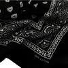 Trifong Bandana black handkerchief unisex bandana 100% cotton cotton cashew paisley men's black 55cm x 55cm KC-D