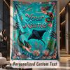 Ocean Mermaid (72) Theme Custom Tapestry Personalized Custom Name Text Wall Hanging Tapestry Home Decor Background Cloth