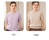 Women's Yellow Cable Knit Cashmere Short-Sleeve Sweater - Autumn/Winter Round Neck Pullover