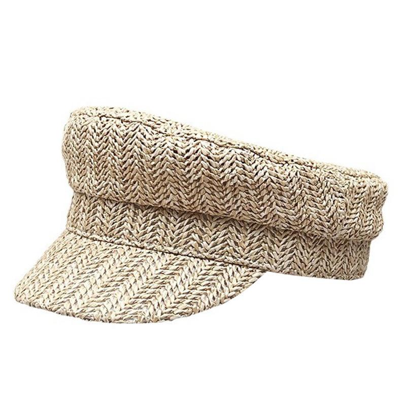 Spring And Summer British Straw Hat Versatile Sunscreen Cap Sun Hat Men'S And Women'S Summer Light Luxury Newsboy Hat