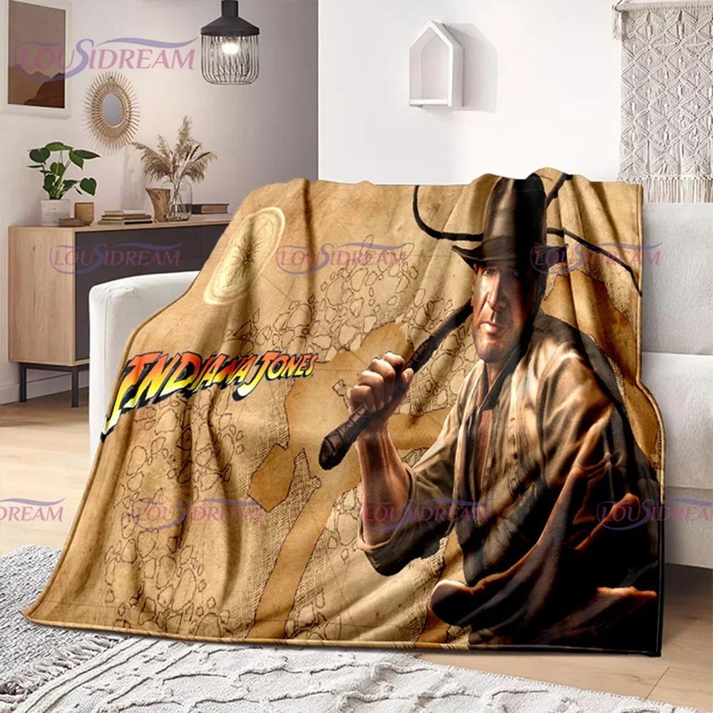 Indiana Jones and The Dial of Destiny Flannel Blanket Bedding Bedspread Sofa Warm Blanket Home Decor Children Adult Fans Gift