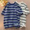 2025 Sommer neues Streifen Grafik T-Shirt für Damen Mode Tops weiß blau Damen T-Shirt Harajuku UNISEX Lässige Streetwear T-Shirts y2k Top