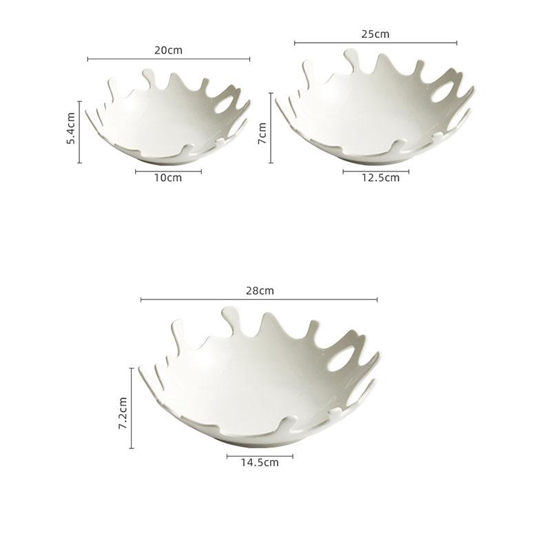 Nordic Coral Porcelain Salad Plate Abstract Irregular White Ceramic Dinner Plate Hotel Tableware Cooking Dishes Kitchen Utensils