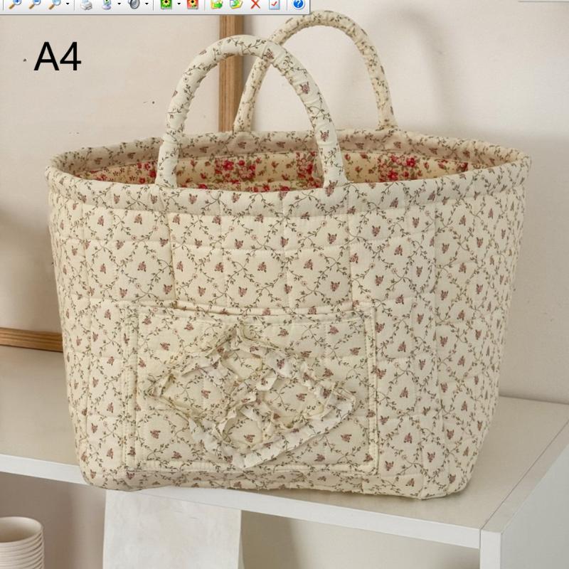 Rural Flower Dirty Clothes Basket, High-Value, Fashionable, Large Capacity Foldable Garbage Storage Basket