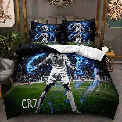 3dílná sada povlaků na přikrývku s uzávěrem na zip Cri-stiano Ronaldo Sada povlečení 1 povlak na přikrývku a 2 povlaky na polštář
