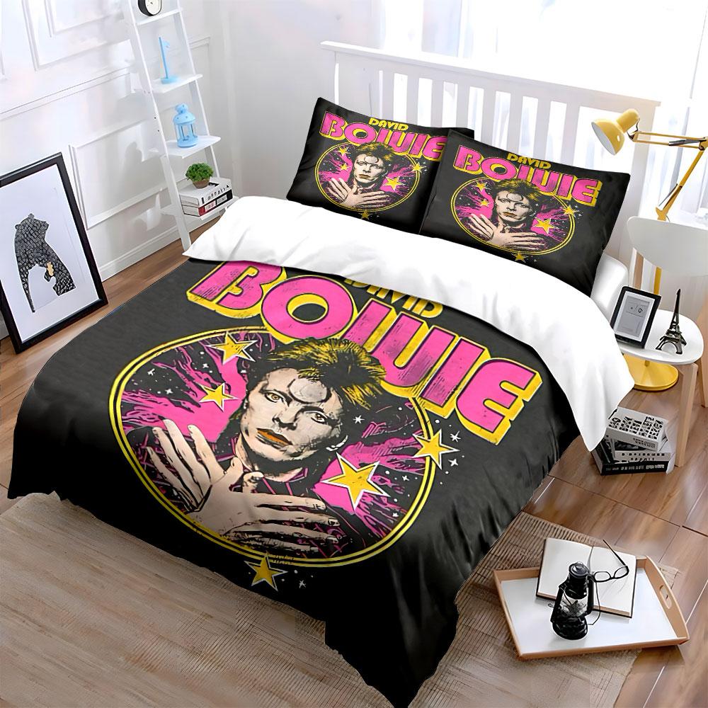 David Bowie Starburst Design Bedding Duvet Cover Set Duvet Cover Pillowcases (1*Duvet Cover 2*Pillowcases, without duvet insert)