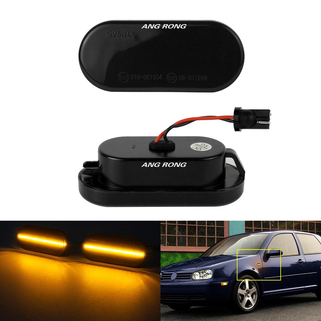 Amber LED Side Indicator Marker Light for VW T5 Golf Polo 3 4 Caddy Bora Jetta Fox Seat Altea Ibiza Leon Ford Turn Signal Light