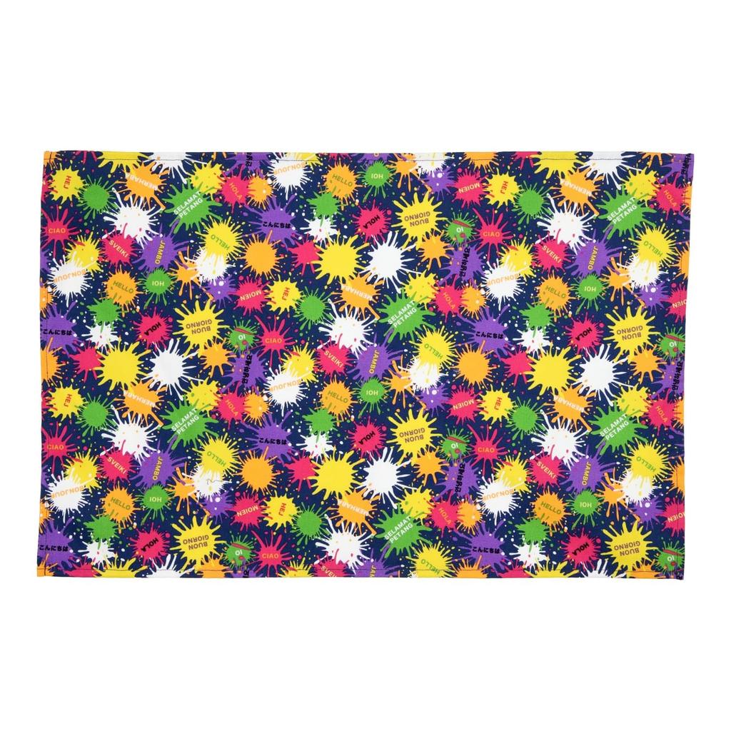 KIYOHARA Set of 60cm x Painting and Boys' Water-Repellent Placemats, Large, 2, 40cm, World, Off-White Navy, NNF18-L2