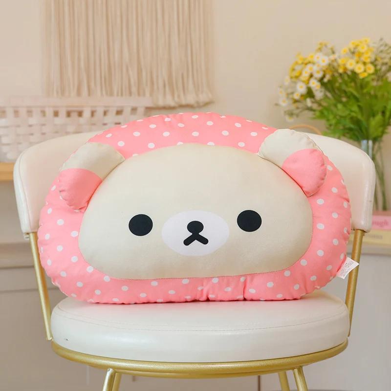 

Kawaii Rilakkuma Throw Pillow Soft Back Cushion Sofa Bed Home Decor Cuddly Plushies Cartoon Sleeping Pillow Bedside Cushion 50x30cm розовый