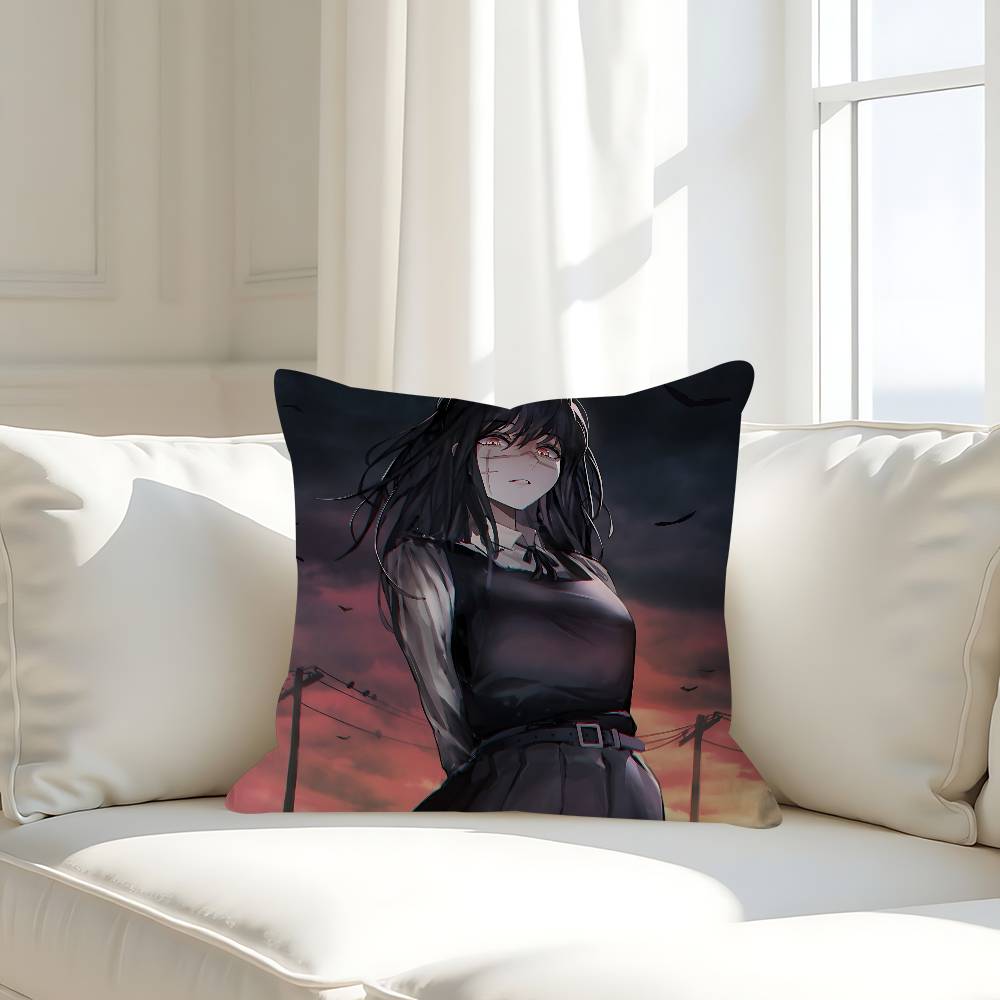 

C-Chainsaw-Man Mitaka Asa Pillow Case Removable Washable Cushion Cover – All-Season Soft Linen 16x16Inch