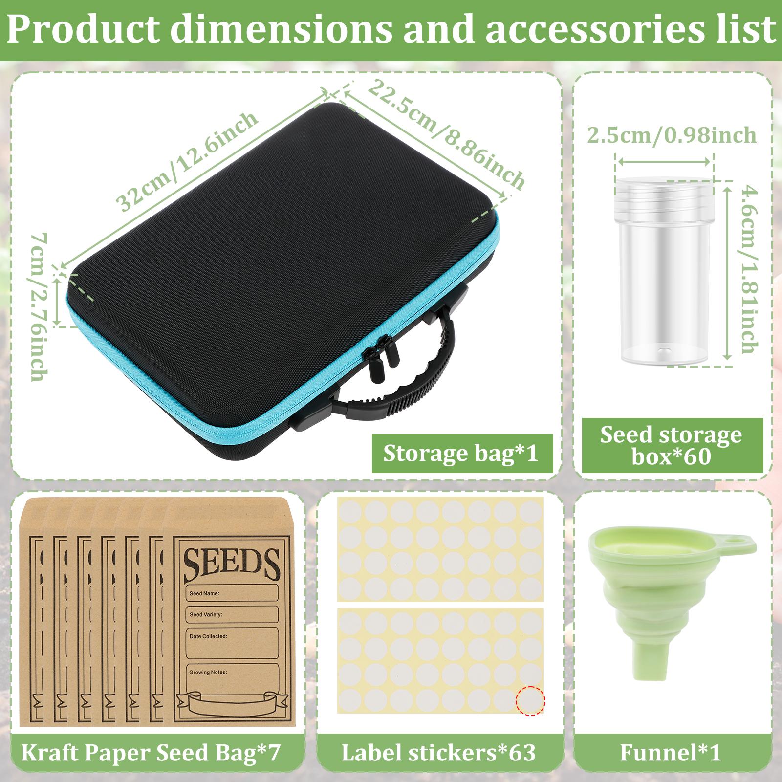 

60 Slots Multifunctional Seed Storage Sturdy Seed Organizer Storage Box Practical Seed Storage Container Seed Storage Organizer синій