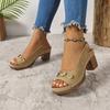 Fashionable New Round-toe Sexy and Comfortable Women's Casual Sandals Summer Open-toe Lightweight/elegant High-heeled Sandals